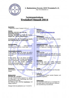 Ausschreibung Troisdorf Smash 2014