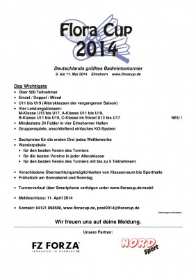 Ausschreibung Flora Cup 2014