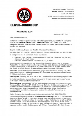 Ausschreibung Oliver-Junior Cup