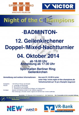 Ausschreibung 12. Geilenkirchener Night-of-the-Champions