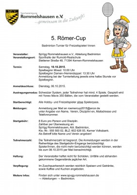 Ausschreibung 5. Römer-Cup
