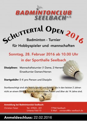 Ausschreibung Schuttertal Open