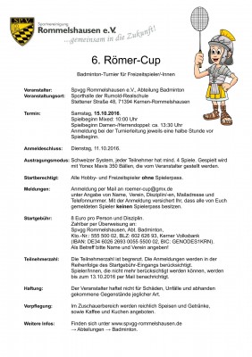 Ausschreibung 6. Römer-Cup