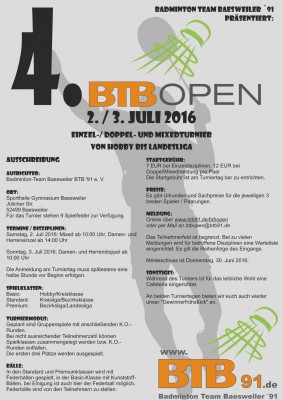 Ausschreibung 4. BTB Open