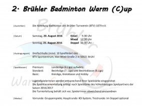 Ausschreibung 2. Brühler Badminton Warm-(C)up