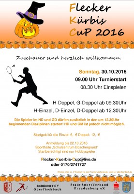 Ausschreibung Flecker Kürbis Cup 2016