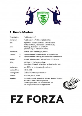 Ausschreibung 1. Hunte Masters