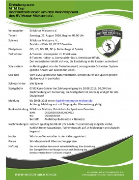 Ausschreibung MoMiCup
