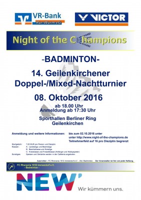 Ausschreibung 14. Geilenkirchener Night-of-the-Champions