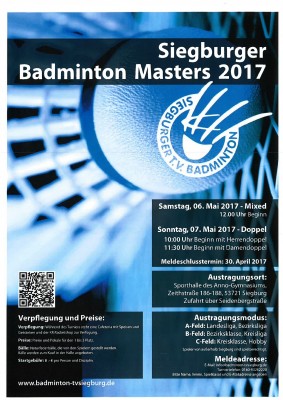 Ausschreibung Siegburg Masters 2017