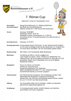Ausschreibung Römer-Cup 2017