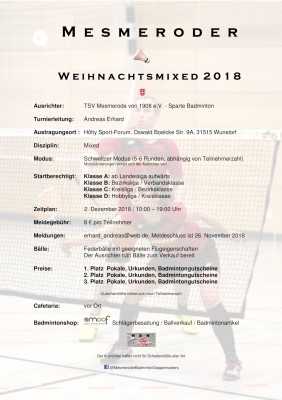 Ausschreibung Mesmeroder Weihnachtsmixed