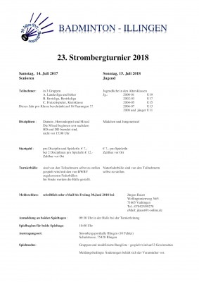 Ausschreibung 23. Strombergturnier 2018