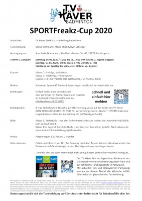 Ausschreibung TV Häver SPORTFreakz-Cup 2020