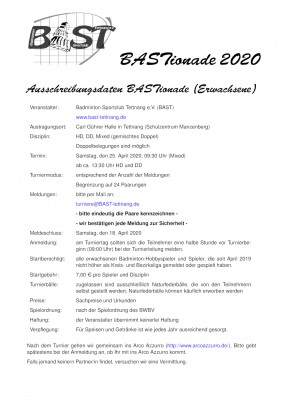 Ausschreibung BASTionade 2020