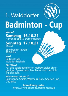 Ausschreibung 1. Walddorfer Badminton Cup