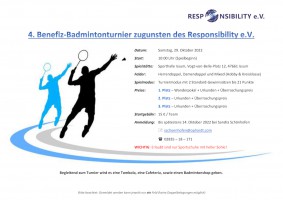 Ausschreibung 4. Responsibility e.V. Benefizturnier 2022