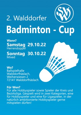 Ausschreibung 2. Walddorfer Badminton-Cup