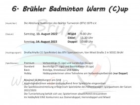 Ausschreibung 6. Brühler Warm (C)up