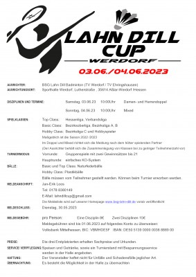 Ausschreibung Lahn Dill Cup 2023