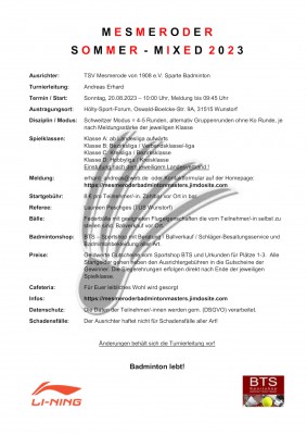 Ausschreibung Mesmeroder Sommermixed