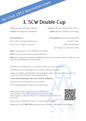 Ausschreibung 1. SCW Double Cup