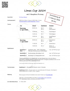Ausschreibung Limes Cup 2024