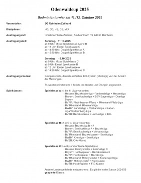 Ausschreibung Odenwaldcup 2025