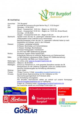 Ausschreibung 20. AueCityCup