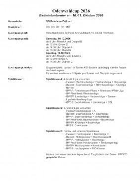 Ausschreibung Odenwaldcup 2026