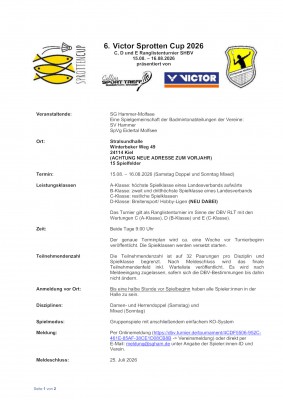 Ausschreibung 6. VICTOR Sprotten Cup