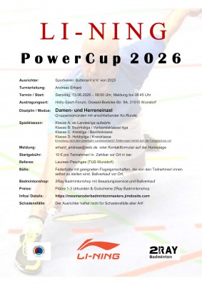 Ausschreibung Li-Ning Power Cup