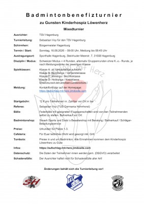 Ausschreibung Hagenburger Badminton Cup