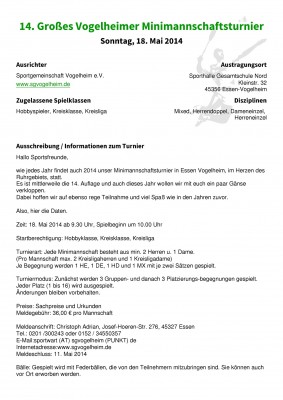 Abbildung der Ausschreibung