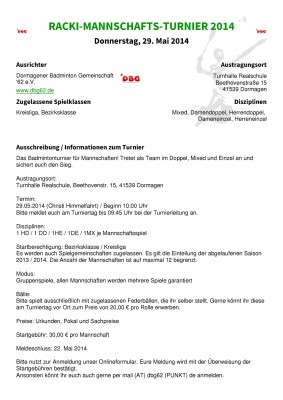Abbildung der Ausschreibung