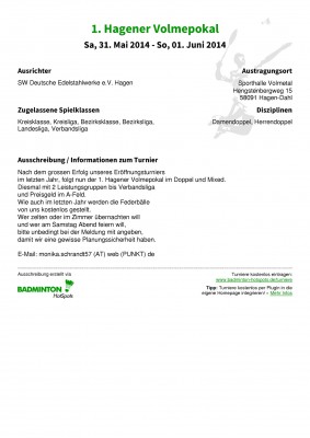 Abbildung der Ausschreibung