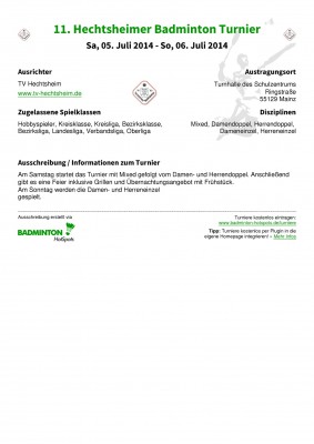 Abbildung der Ausschreibung