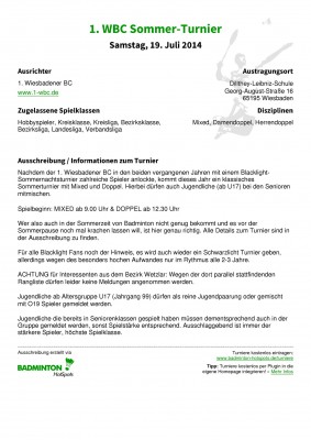 Abbildung der Ausschreibung