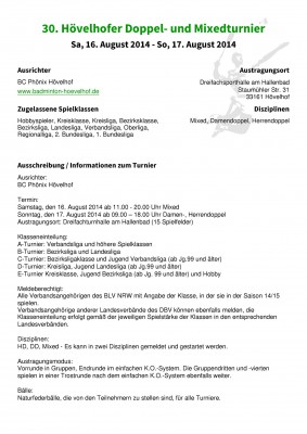 Abbildung der Ausschreibung