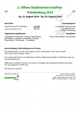 Abbildung der Ausschreibung