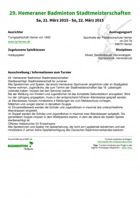 Abbildung der Ausschreibung