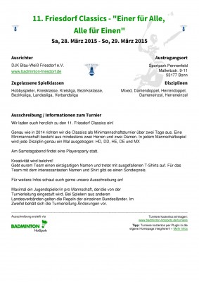 Abbildung der Ausschreibung