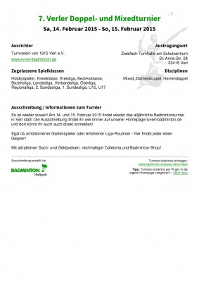 Abbildung der Ausschreibung