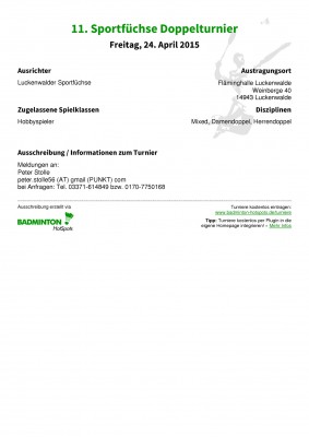 Abbildung der Ausschreibung