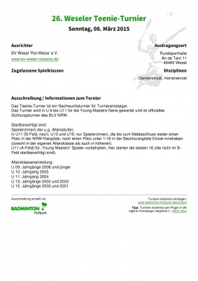 Abbildung der Ausschreibung