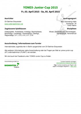 Abbildung der Ausschreibung