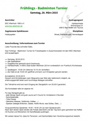 Abbildung der Ausschreibung