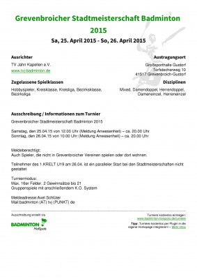 Abbildung der Ausschreibung