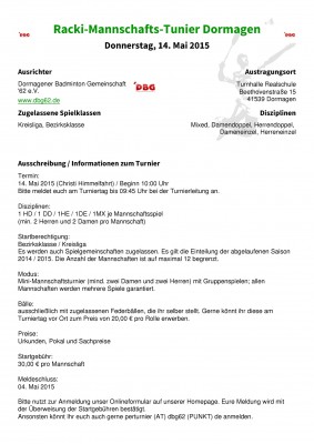 Abbildung der Ausschreibung