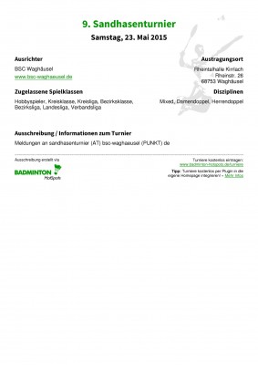 Abbildung der Ausschreibung